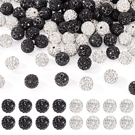100 шт 2 цвета проложить бусины для дискотечного шара, Бусины со стразами, полимерная глина , круглые