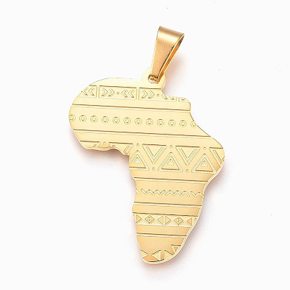 Pendentifs en acier inoxydable, Carte de l'Afrique