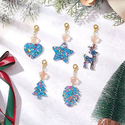 Акриловые подвески украшения, с поворотными застежками-лобстерами из цинкового сплава