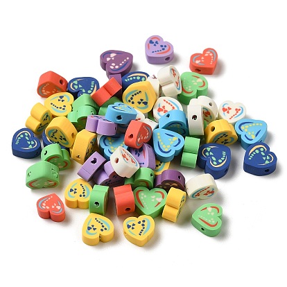 Handmade Polymer Clay Beads, Heart