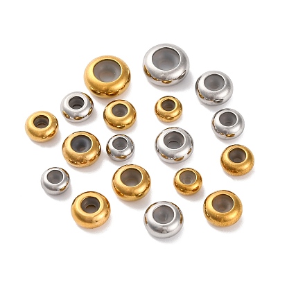 202 из нержавеющей стали бусы, с резиной внутри, ползунки, рондель