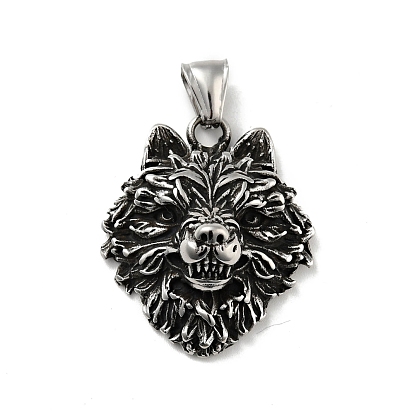 304 Stainless Steel Pendants, Wolf