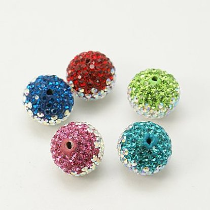 Austrian Crystal Beads, Pave Ball Beads, with Polymer Clay inside, Round