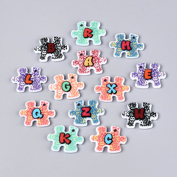 Печатные подвески из непрозрачного акрила, головоломки-очарования