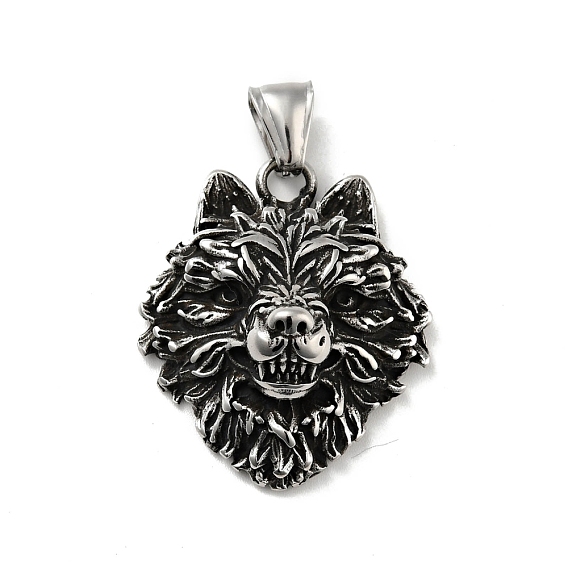 304 Edelstahl Anhänger, Wolf