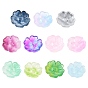 Gradient Color Transparent Glass Bead Cap, 5-Petal Flower