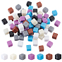 140 шт 7 цвета непрозрачные акриловые бусины, без отверстия , кубические