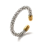 304 Stainless Steel Popcorn Chain Open Cuff Bangle, Torque Bangle for Women