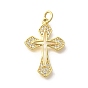 Латунные микропаве прозрачные подвески с фианитом, крест прелести, с целью перехода в кольце