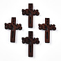 Подвески из натурального дерева, окрашенные, крестик