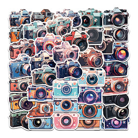 50Pcs Retro Camera PVC Waterproof Self-Adhesive Stickers, Cartoon Stickers, for Party Decorative Presents
