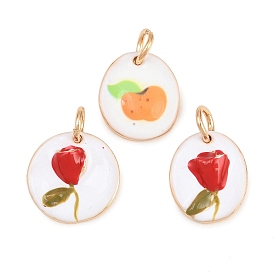 304 нержавеющей стальной эмали подвески, овальные амулеты, золотые, с целью перехода в кольце