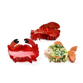 Акриловые заколки-коготь для волос для женщин и девочек, с железной фурнитурой