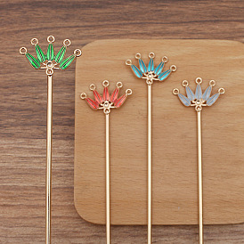 Ancient Style Alloy Hair Stick Finding, for DIY Jewelry Accessorie, Leaf