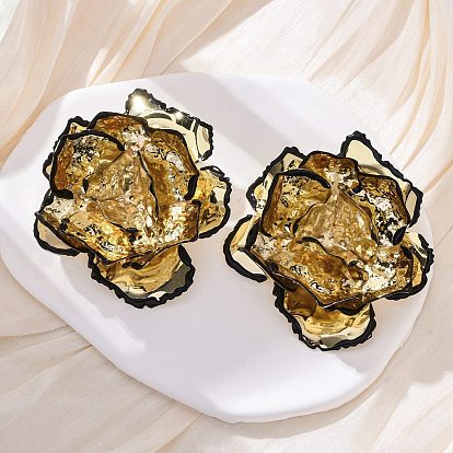 Серьги-гвоздики из сплава и железа, цветок