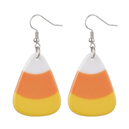 Boucles d'oreilles pendantes en acrylique, bonbons, maïs, halloween, pour femmes