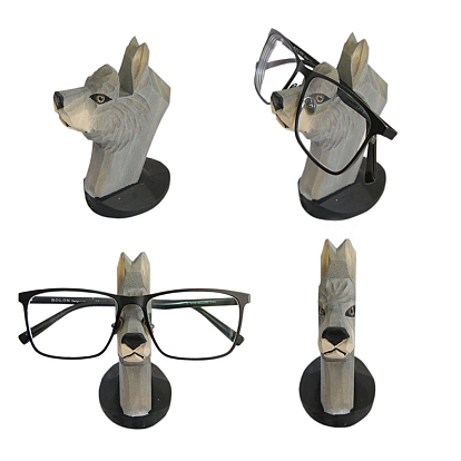 Wolf Wooden Eyeglasses Holders, Home Decorations