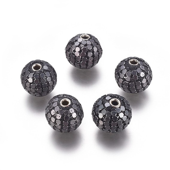 Round Handmade Indonesia Beads, with Alloy Findings and Platinum Plated Double Cores, 20x18mm, Hole: 3mm