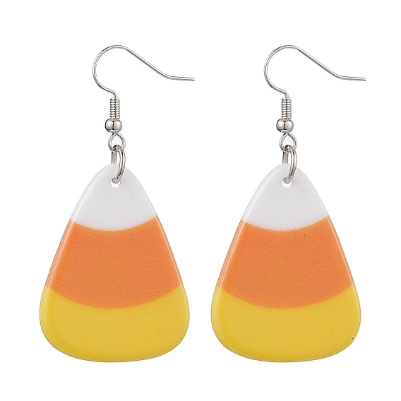 Boucles d'oreilles pendantes en acrylique, bonbons, maïs, halloween, pour femmes