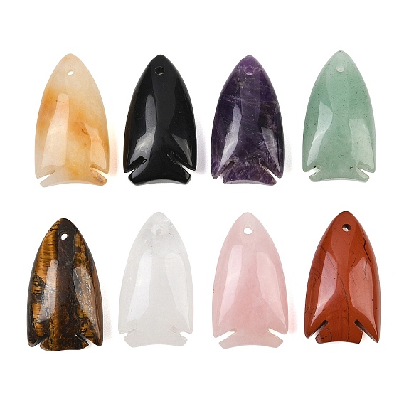 Natural Gemstone Pendants, Fish Charms