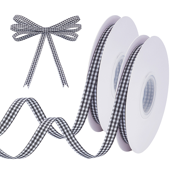 Лента с узором «тартан» из полиэстера, для пошива одежды из ткани аксессуары