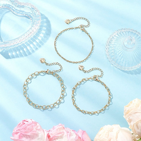 3шт 304 браслеты из нержавеющей стали, с латунным кабельных цепей