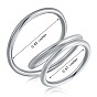 925 Sterling Silver Interlock Triple Loops Chunky Ring, Wire Wrap Jewelry for Women