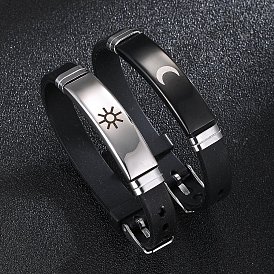 Silicone Bracelets, Stainless Steel Rectangle Bracelets