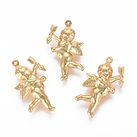 304 Stainless Steel Pendants, Angel/Cupid/Cherub