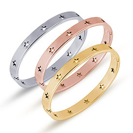 Hollow Star Stainless Steel Bangles, Simple and Stylish