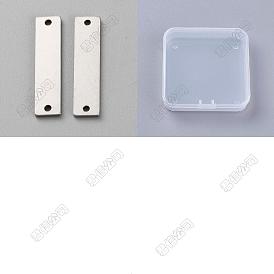 50 abalorios de conector de acero inoxidable., Rectángulo