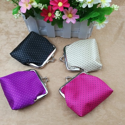 Сумочка для куклы из трапециевидной ткани, с металлической оправой для сумочки платинового цвета и блестящей пудрой, принадлежности для американских кукол, полька точка рисунок