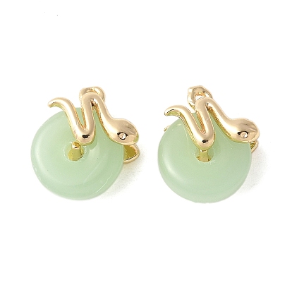 Латунь прелести, плоские круглые со змеей, со стеклом