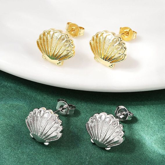Латунь серьги, формы раковины