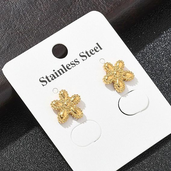 304 серьги-гвоздики из нержавеющей стали для женщин, цветок