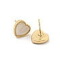 Alloy Stud Earring, with Acrylic Finding, Heart