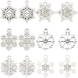 36шт 6 стили подвески со стразами из сплава, прелести снежинки