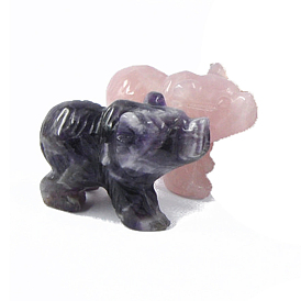 Natural Gemstone Carved Bear Display Decorations, Statue Crafts for Home Decoration