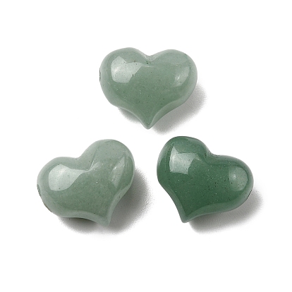 Естественный зеленый бисер авантюрин, толстое сердце