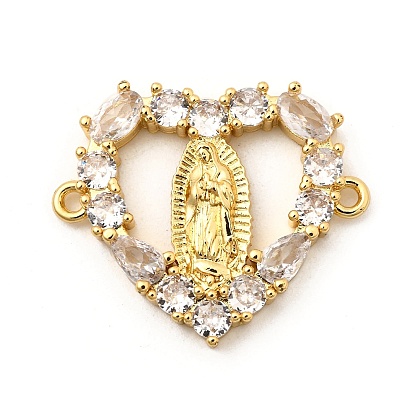 Латунное прозрачное кубическое циркониевое сердце с подвесками-соединителями, без свинца и без кадмия, долговечный, стойки покрытие