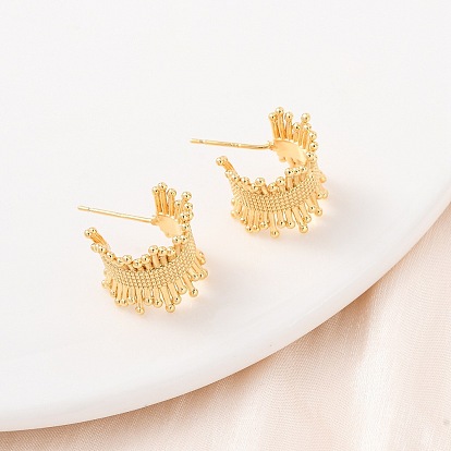 C-образные латунные серьги-гвоздики