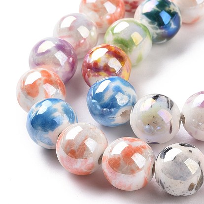Chapelets de perles en porcelaine manuels, nacré, ronde