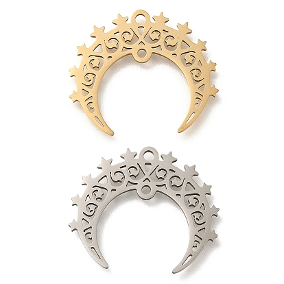 201 подвески из нержавеющей стали, лазерная резка, двойной рог / подвеска в виде полумесяца