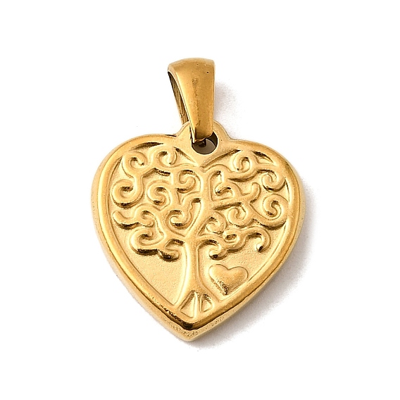 304 подвески из нержавеющей стали, ионное покрытие (ip), сердце с подвеской дерево жизни