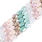Electroplate Imitation Jade & Opaque & Transparent Glass Beads Strands, Mixed Styles, Oval, AB Color Plated, Faceted