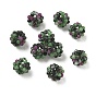Natural Ruby in Zoisite Woven Beads, Cluster Beads, Faceted, Round