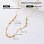 Elegant 304 Stainless Steel Crystal Rhinestone Flat Round Beads Link Chain Necklaces for Women