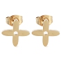 PVD Vacuum Plating 304 Stainless Steel Stud Earrings for Women, Cross