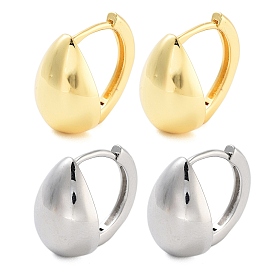 Rack Plating Teardrop Brass Hoop Earrings, Cadmium Free & Lead Free, Long-Lasting Plated