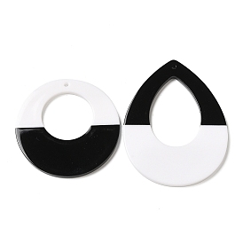 Black and White stitching Acrylic Pendants